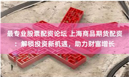 最专业股票配资论坛 上海商品期货配资：解锁投资新机遇，助力财富增长